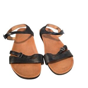 Dansko Black Leather Ankle Strap Buckle Sandals Women's EU 39‎ US 8.5